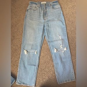 Abercrombie & Fitch Ankle Straight Ultra High Rise Jeans , light wash, NEW